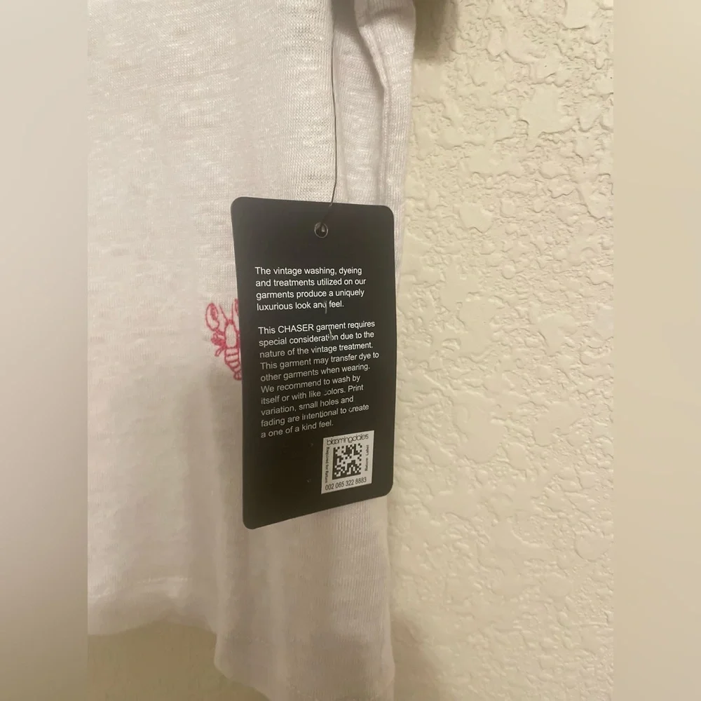 Chaser Linen Embroidered Short Sleeve Top - Picture 7 of 8